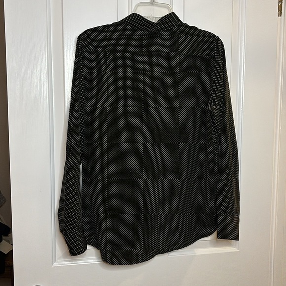 EUC SAINT LAURENT women’s black silk with tiny polka dots size 40 - Picture 7 of 8